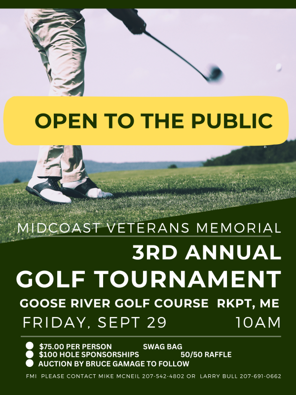 Mid Coast Area Veterans Memorial Golf Tournament tees off Sept. 29